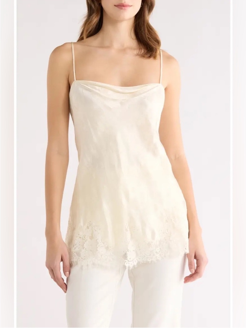 Reformation Carolina Top in Cream Jacquard M